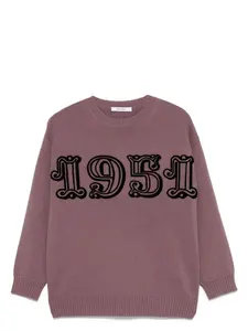 Max Mara Women's Logo Wool And Cashmere Jumper Sweater in Purple