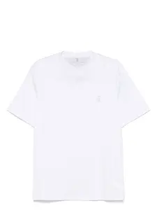 Brunello Cucinelli Men's Logo Cotton T-Shirt in White