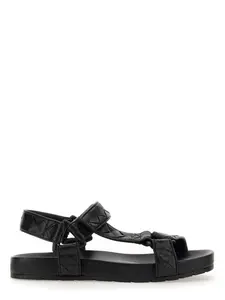 Bottega Veneta Men's Leather Sandal in Black