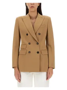 Max Mara Women's Double-Breasted Blazer in Beige
