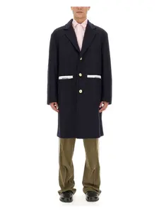 Palm Angels Men's Tailored Coat in Blue