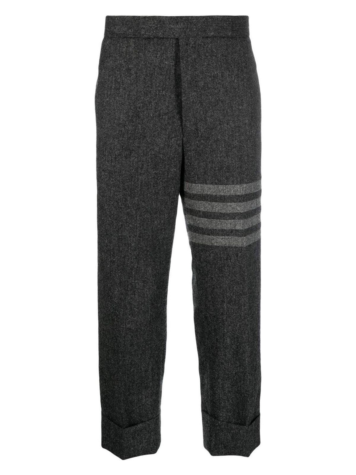 Thom Browne Men's Tweed Pants in Grey