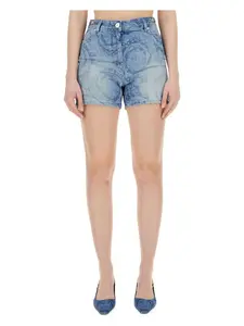Versace Women's Denim Shorts in Blue