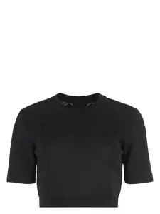 Givenchy Women's Jacquard Knit Top and Cropped Sweater in Black