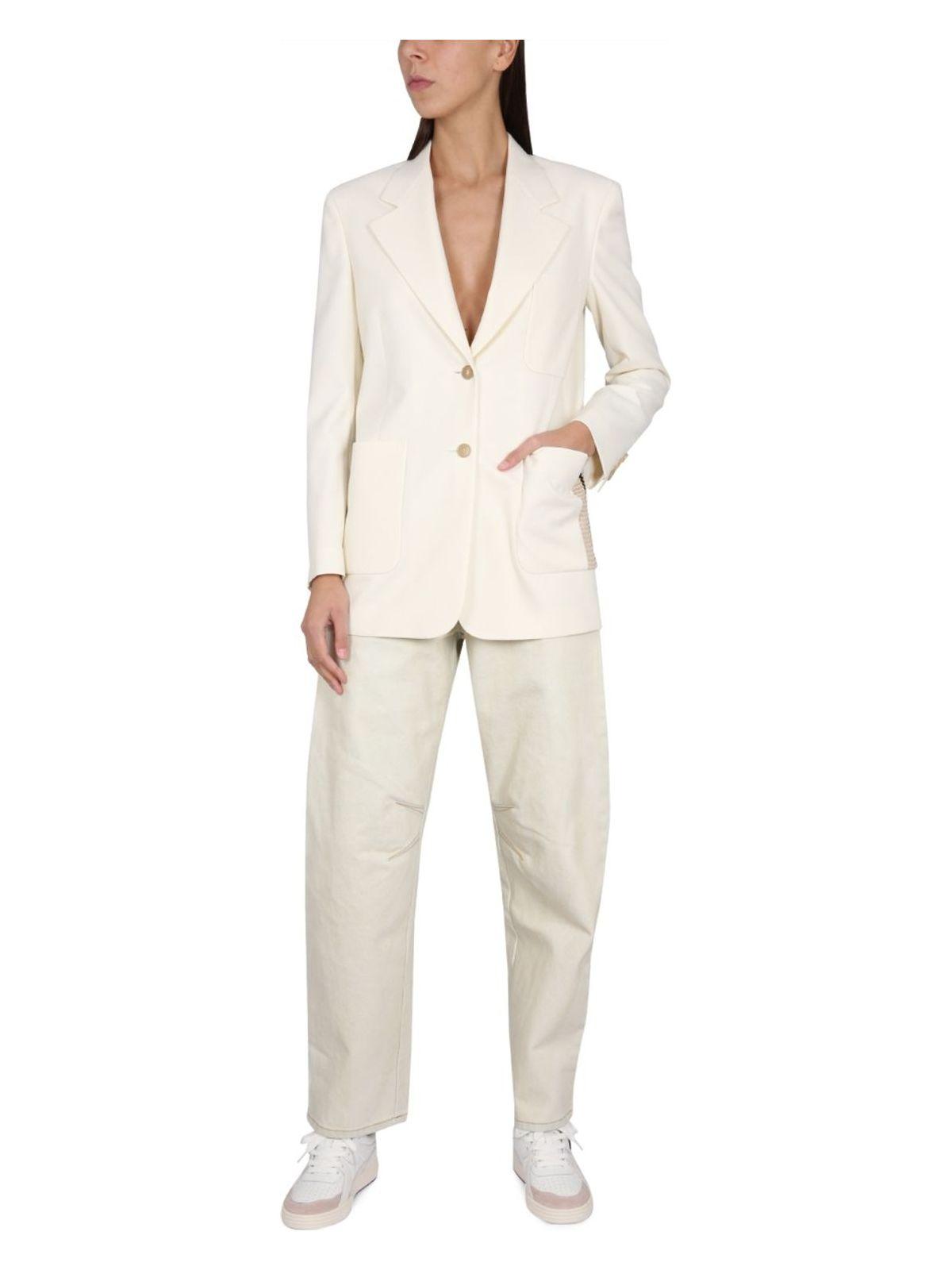 Palm Angels Women's Blazer With Knit Detail in White