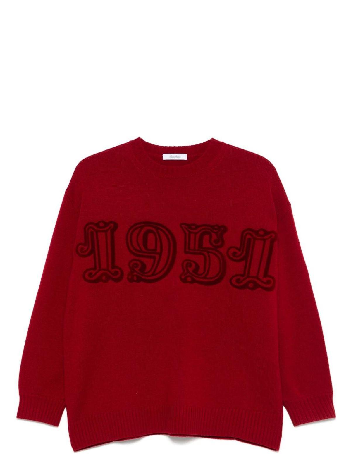 Max Mara Women's Logo Wool And Cashmere Jumper Sweater in Red