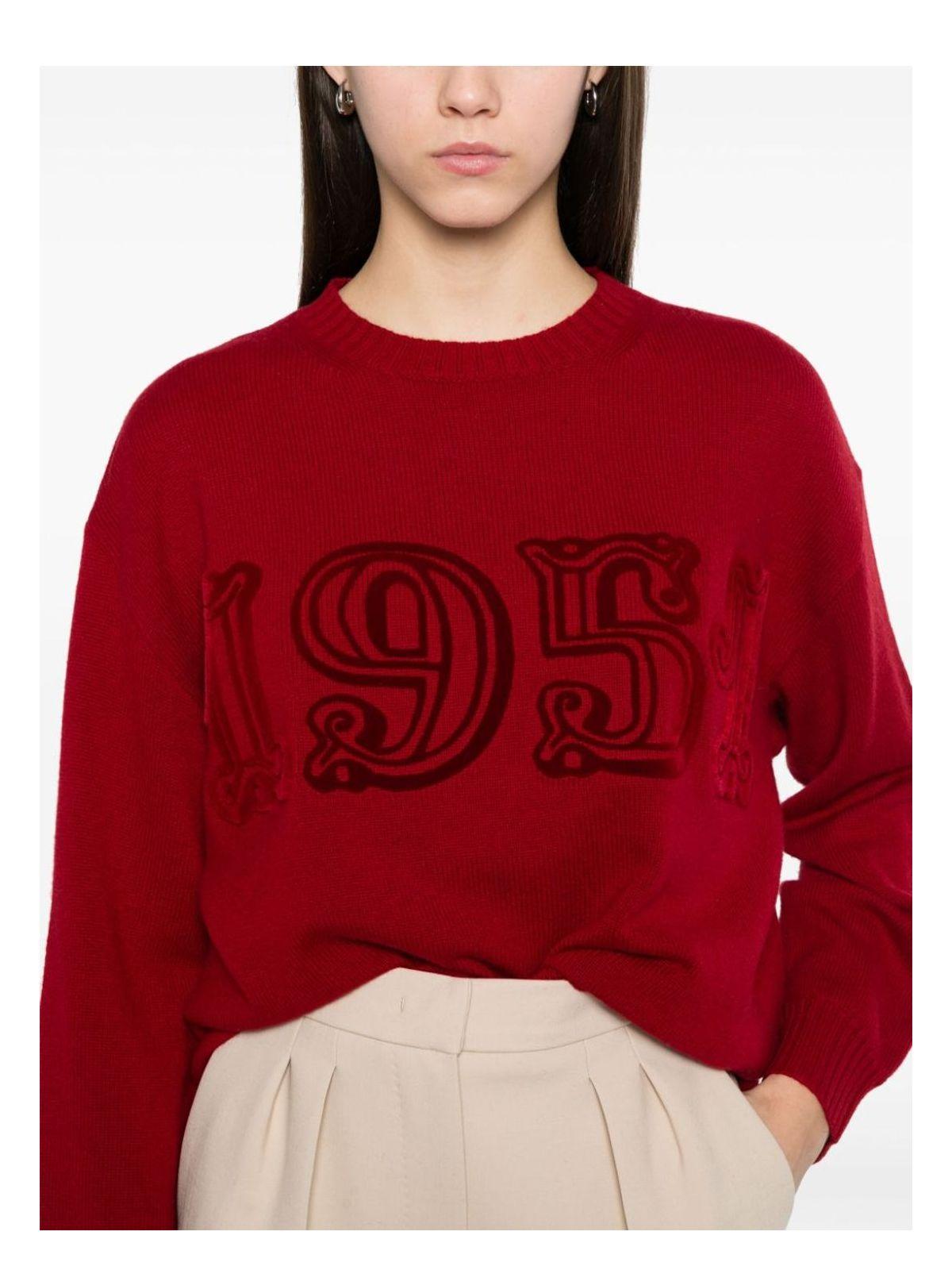 Max Mara Women's Logo Wool And Cashmere Jumper Sweater in Red