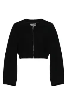 Max Mara Sportmax Women's Wool Cropped Jacket in Black