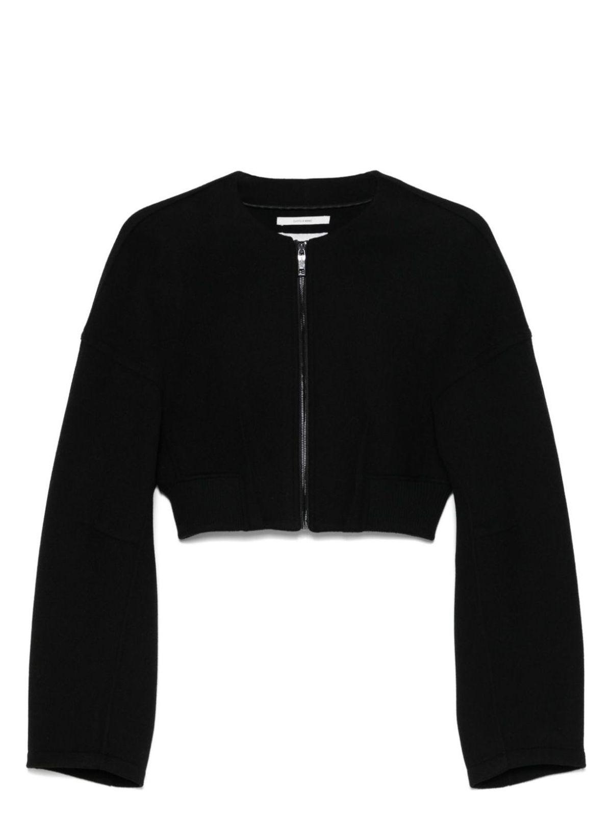 Max Mara Sportmax Women's Wool Cropped Jacket in Black