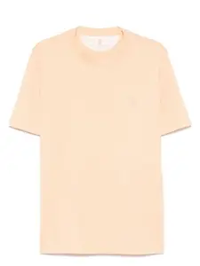 Brunello Cucinelli Men's Logo Cotton T-Shirt in Orange