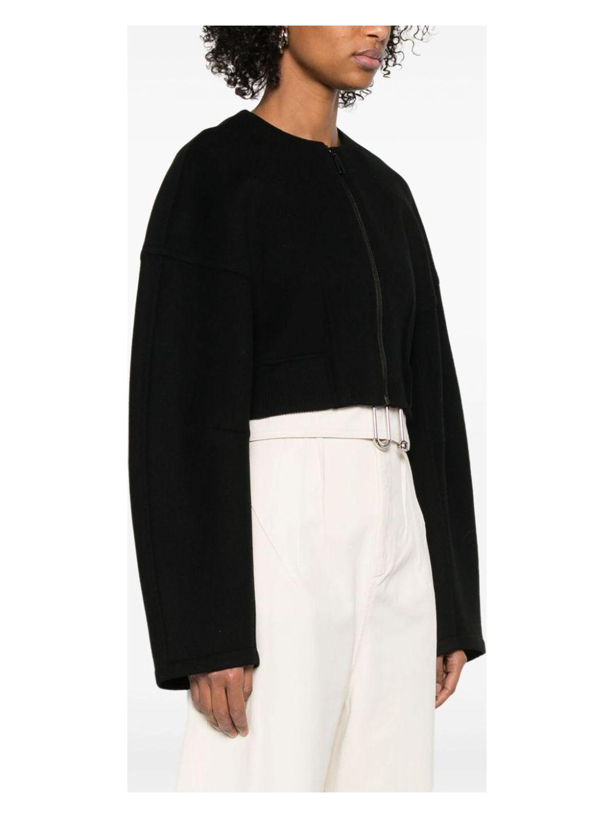 Max Mara Sportmax Women's Wool Cropped Jacket in Black