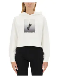 Palm Angels Women's Sweatshirt With Logo in White