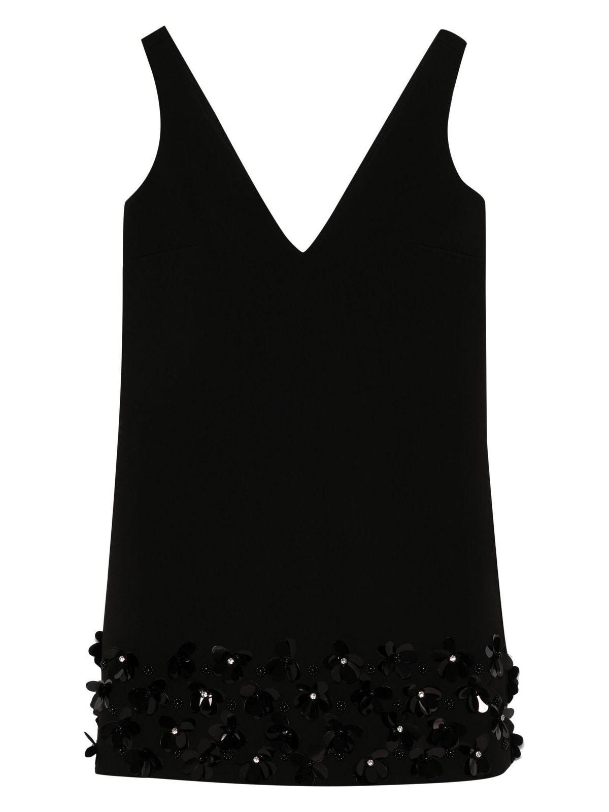 Self-Portrait Women's Crepe 3D Sequin Mini Dress in Black