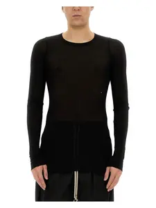 Rick Owens Ribbed T Shirt in Black