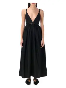 Ganni Women's Duchesse Nylon Strap Dress in Black
