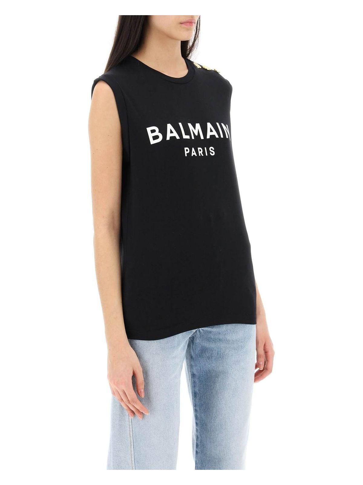 Balmain Women's Tank Top With Logo in Black