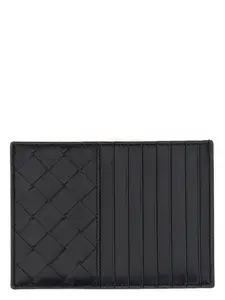 Bottega Veneta Women's Leather Card Holder in Black