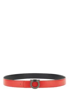 Ferragamo Men's Leather Belt in Black