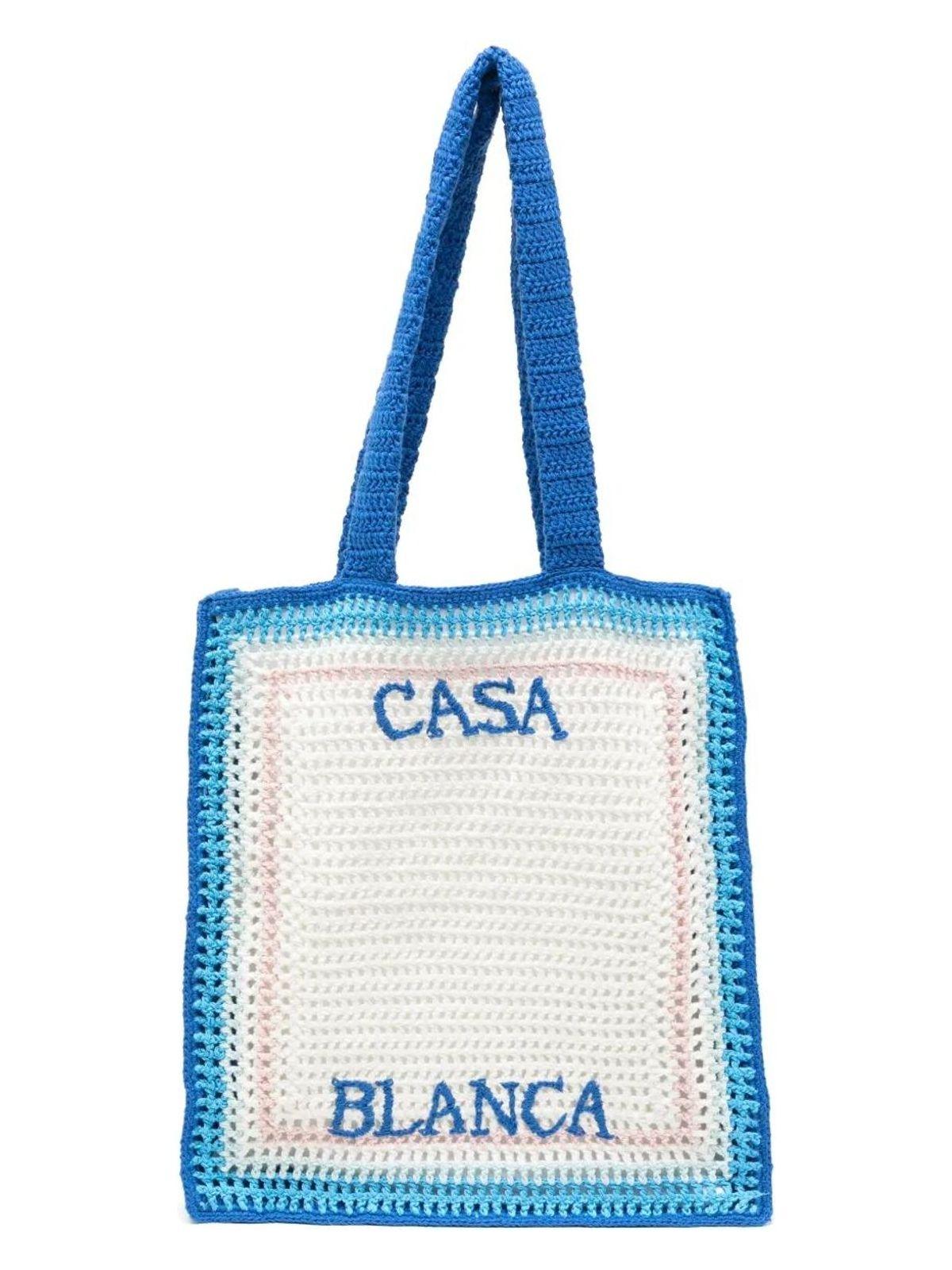 Casablanca Crochet Bag in Blue