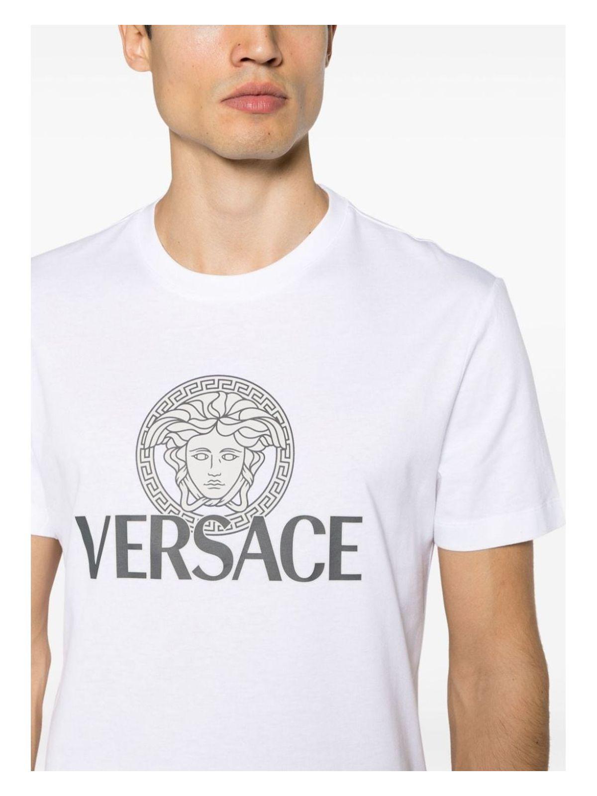 Versace Men's Jersey T-Shirt and Logo Cotton T-Shirt in White