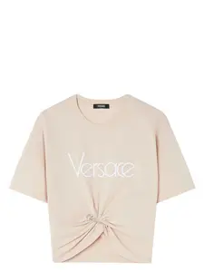 Versace Women's Logo Cotton T-Shirt in White