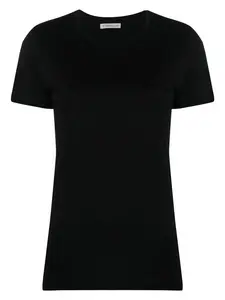 Moncler Women's Logo Cotton T-Shirt in Black