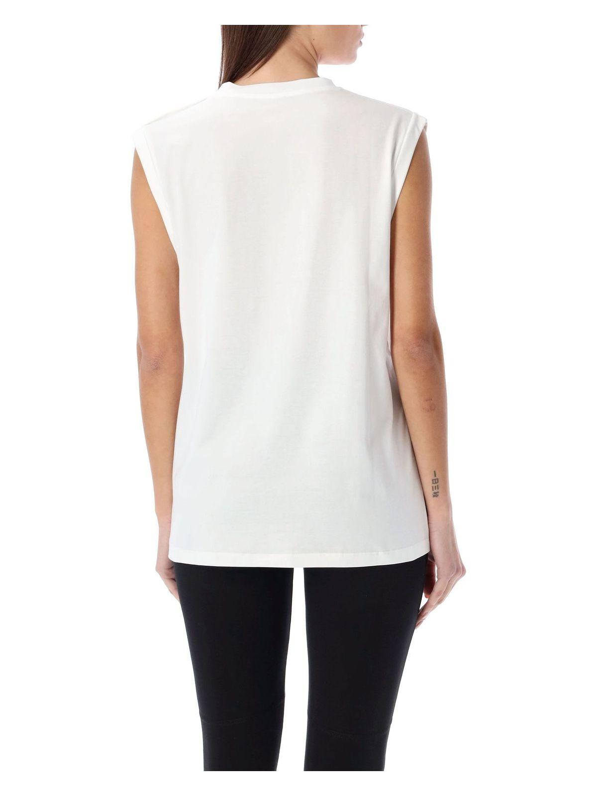 Balmain Women's 3-Button Tank Top in White/Black