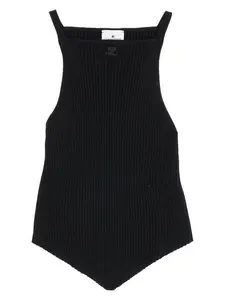 Courrèges Courrèges Women's Signature and Ribbed Tank Tops in Black