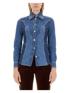 Etro Women's Slim Fit Shirt in Blue
