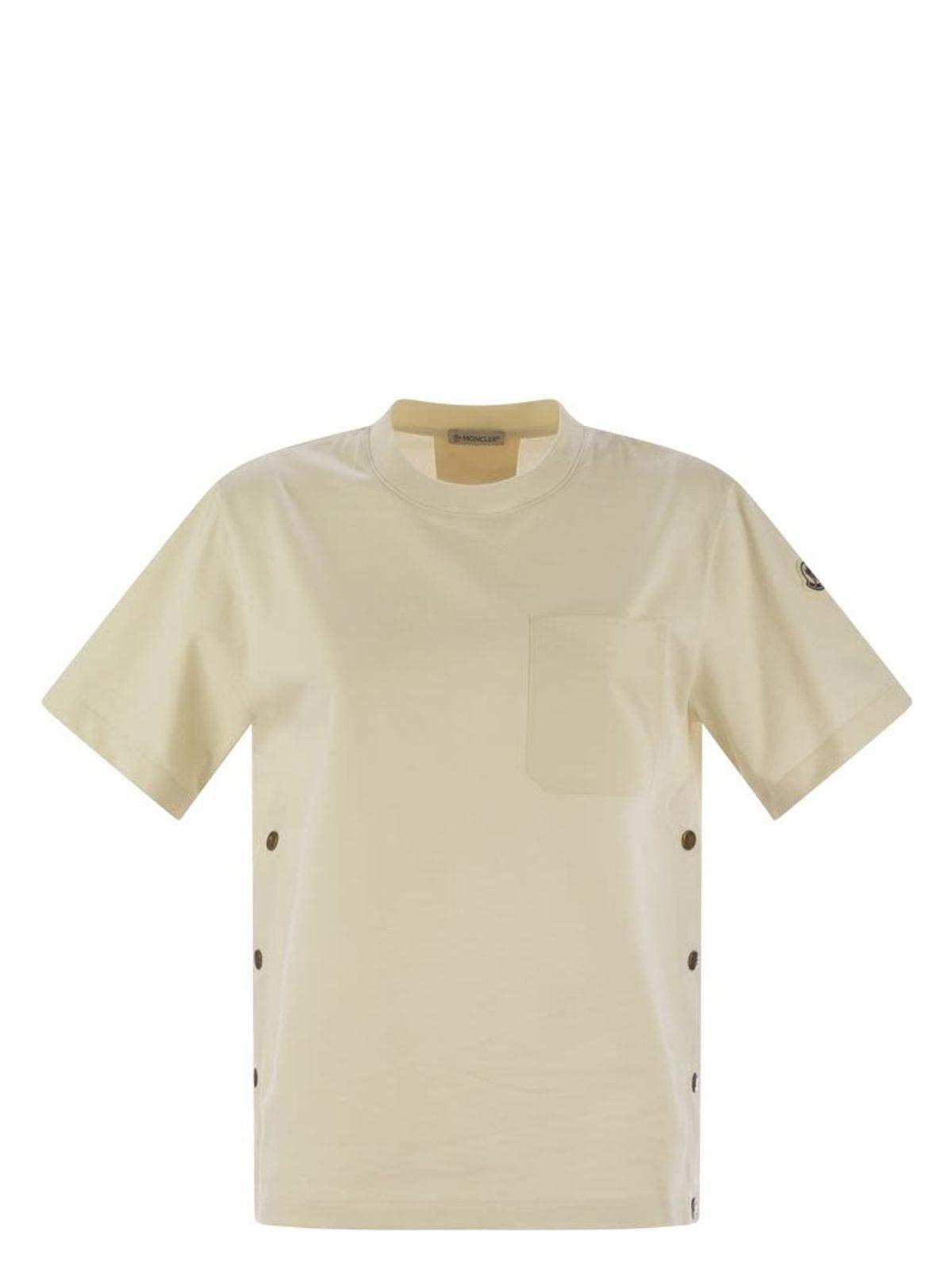 Moncler Women's Cotton T-Shirt With Pocket in White
