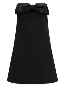 Self-Portrait Women's Crepe Bandeau Mini Dress and Strapless Mini Dress With Bow in Black