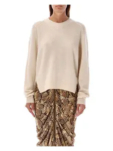 Isabel Marant Women's Lylia Long Sleeve Crew-Neck Sweater in Beige