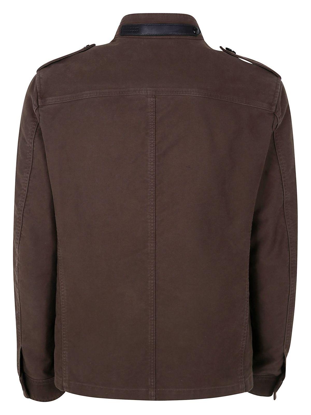 Tom Ford Men's Outwear Outer Shirt and Cotton Jacket in Brown
