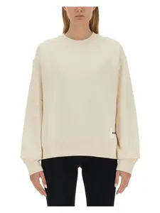 Jil Sander Women's Sweatshirt With Logo Patch in Yellow