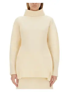 Jil Sander Women's Turtleneck Shirt in Ivory