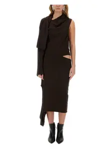 CourrÃ¨ges Courrèges Women's Off Shoulder Dress in Brown