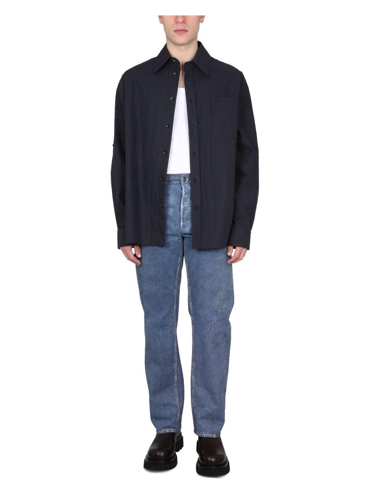 Bottega Veneta Men's Cotton Twill Shirt in Blue