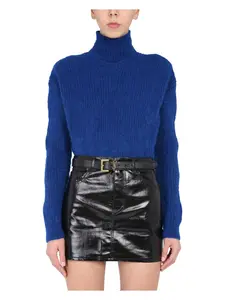 Saint Laurent Women's Turtleneck Sweater in Blue
