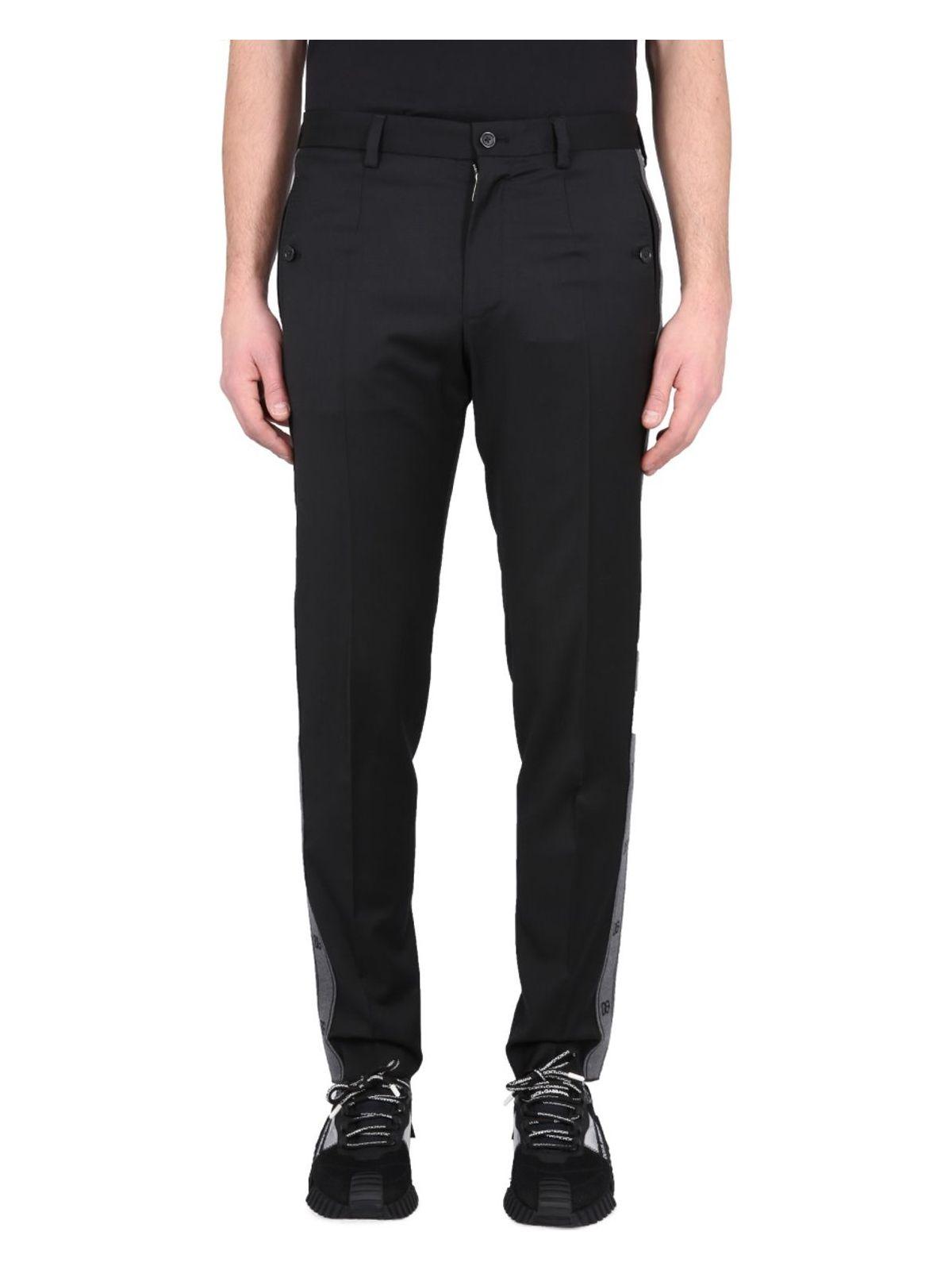 Dolce & Gabbana Men's Stretch Wool Pants in Black