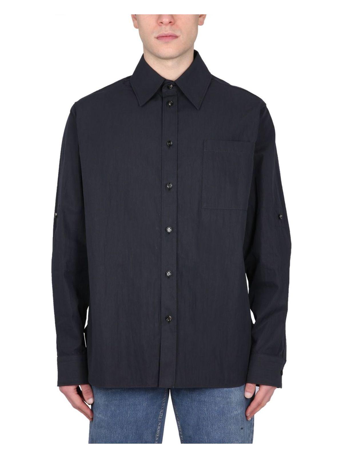 Bottega Veneta Men's Cotton Twill Shirt in Blue
