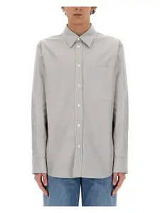 Bottega Veneta Men's Cotton Shirt in Grey