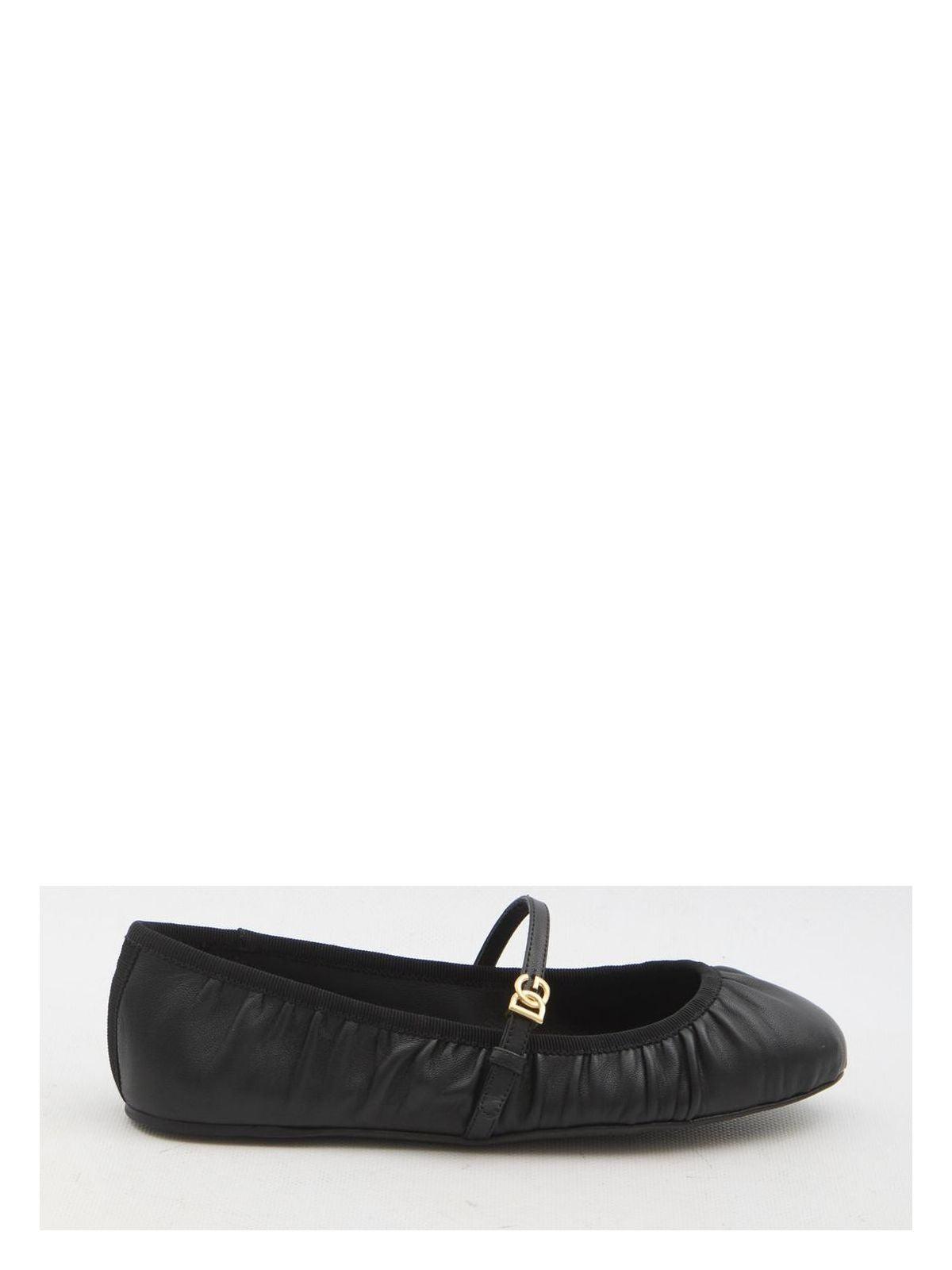 Dolce & Gabbana Women's Leather Ballet Flats and Nappa Ballerinas in Black