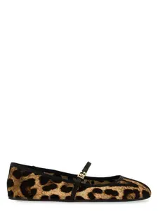 Dolce & Gabbana Women's Velvet Ballerina Sandal in Animalier