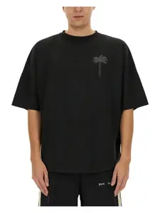 Palm Angels Men's T-Shirt With Logo in Black