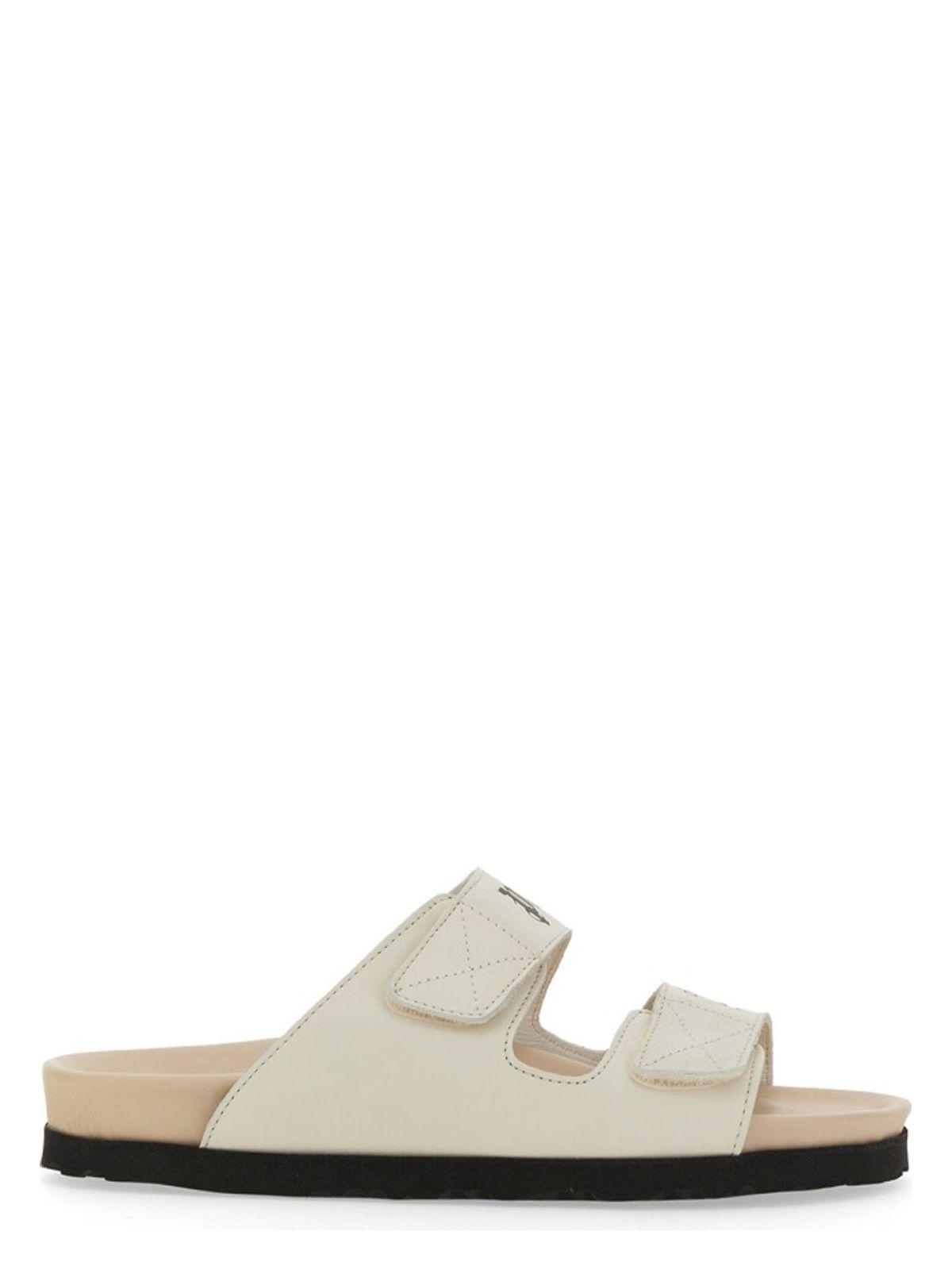 Palm Angels Women's Sandal With Logo in White and Gold