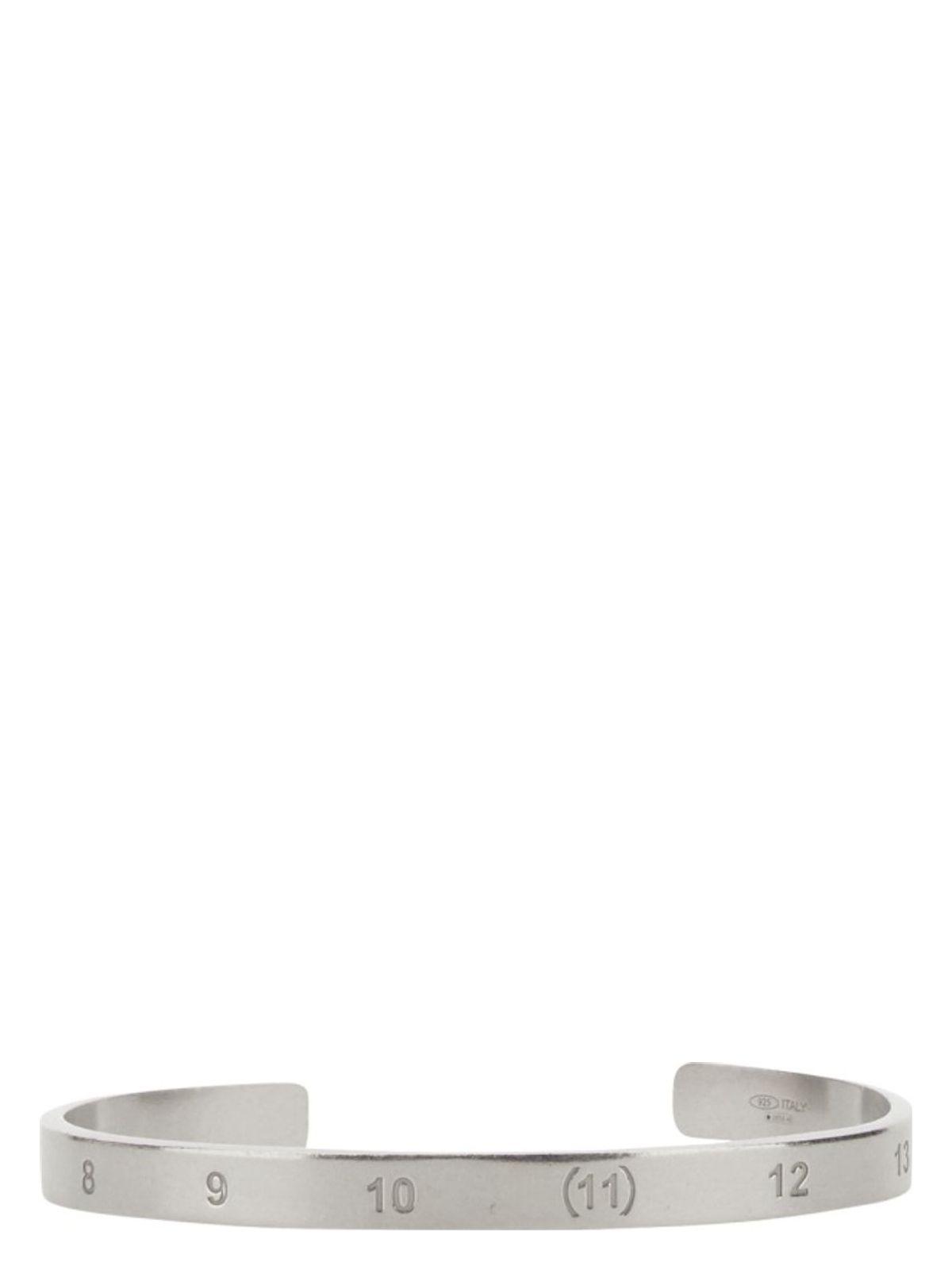Maison Margiela Braccialetto Con Logo Bracelet in Silver