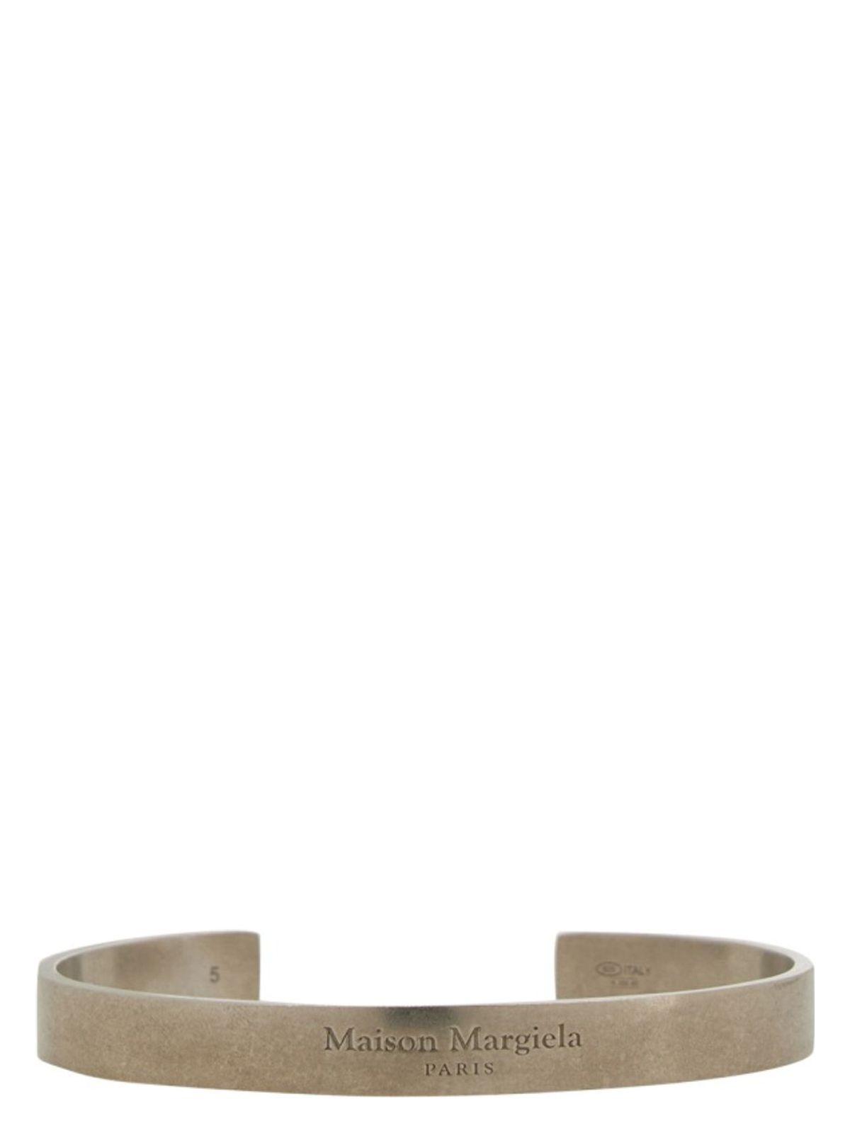 Maison Margiela Rigid Logo Bracelet in Silver