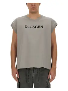 Dolce & Gabbana Men's T Shirt With Logo in Grey
