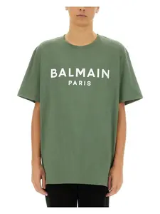 Balmain Men's T-Shirt With Logo in White