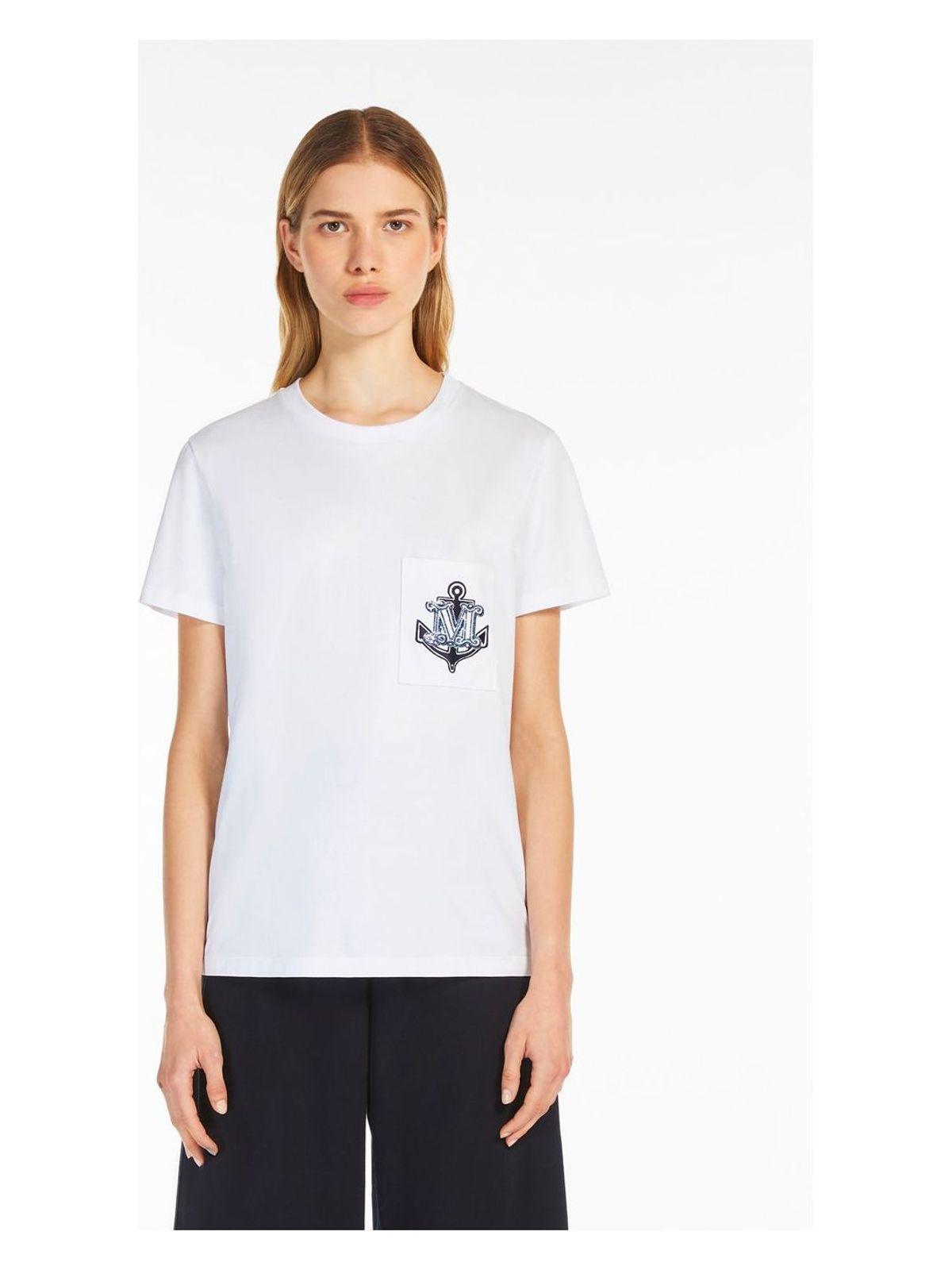 Max Mara Women's Jersey T-Shirt With Embroidery in White